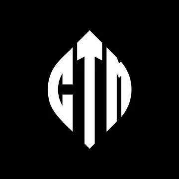 CTM circle letter logo design with circle and ellipse shape. CTM ellipse lett Illustrazione stock