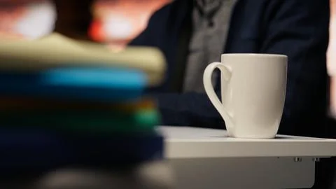 CTO manager using coding platform in Silicon Valley workplace, close up 写真素材