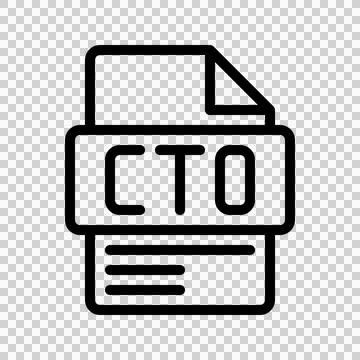 CTO Outline Icon. Chief Technology Officer CTO icon representing tech leadership Stock Illustration