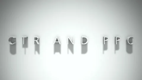 Ctr and ppc 3D title animation with shadows on a white background Stock Footage 297268568