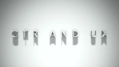 Ctr and ux 3D title animation with shadows on a white background Stock Footage 297268563