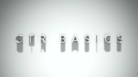 Ctr basics 3D title animation with shadows on a white background Stock Footage 297128776