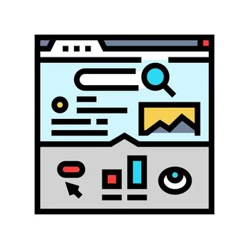 Ctr click through rate seo color icon vector illustration Stock Illustration