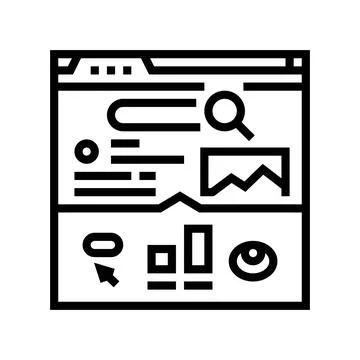 Ctr click through rate seo line icon vector illustration Stock Illustration