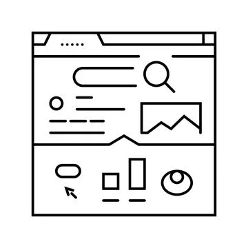 Ctr click through rate seo line icon vector illustration Illustrazione stock