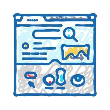 Ctr click through rate seo icon doodle illustration Stockillustratie