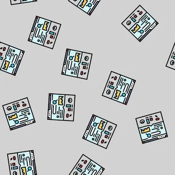 Ctr click through rate seo vector seamless pattern 스톡 일러스트