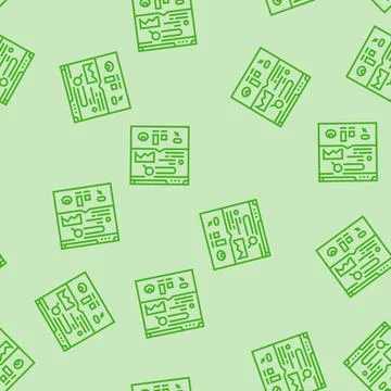 Ctr click through rate seo line seamless pattern Stock Illustration