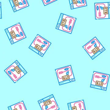 Ctr click through rate seo vector seamless pattern Stock Illustration