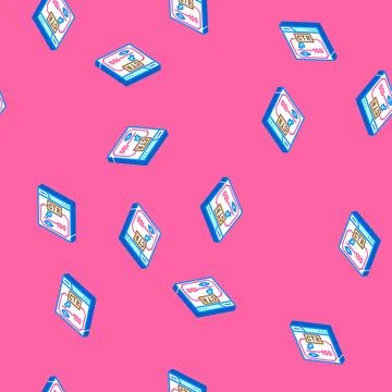 Ctr click through rate seo isometric icon seamless pattern Illustrazione stock