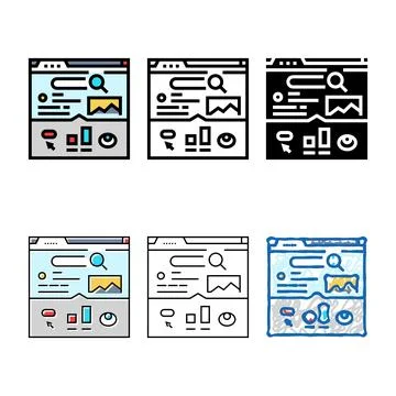 Ctr click through simplified rate seo color icon vector Stock Illustration