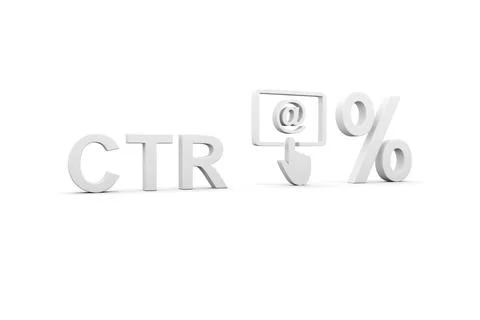 CTR concept white background 3d render illustration Stock Illustration