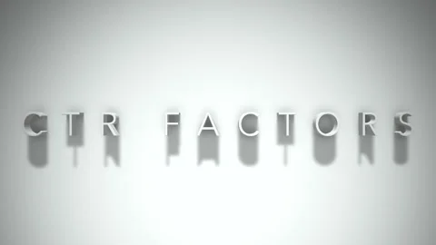 Ctr factors 3D title animation with shadows on a white background Stock Footage 297268565