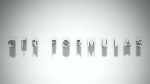 Ctr formulas 3D title animation white text on a white background Stock Footage 299758580