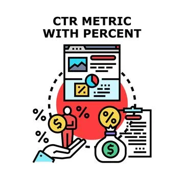 Ctr metric concept identifying digital advertising performance イラスト素材