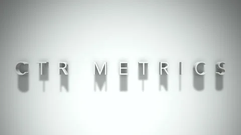 Ctr metrics 3D title animation with shadows on a white background Stock Footage 297128779