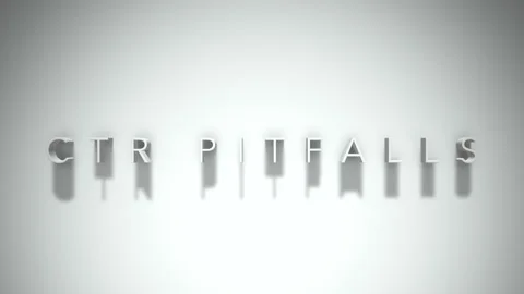 Ctr pitfalls 3D title animation white text on a white background Stock Footage 299758573
