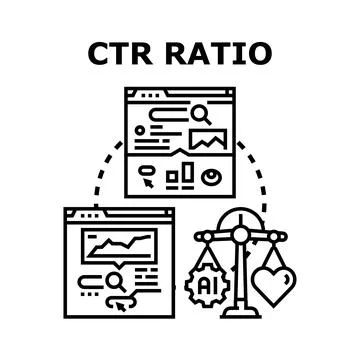 Ctr ratio marketing strategy and performance evaluation Stock Illustration