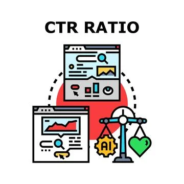 Ctr ratio marketing strategy and performance evaluation Stock Illustration