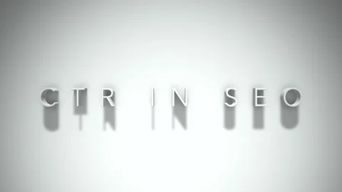 Ctr in seo 3D title animation with shadows on a white background Stock Footage 297268566
