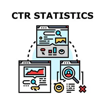 Ctr statistics analyzing digital marketing data イラスト素材