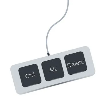 Ctrl, Alt and Del on white background. flat style. keyboard shortcut icon for Illustrazione stock