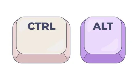 Ctrl Alt computer keyboard shortcut Stock Illustration