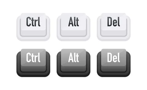 Ctrl alt del shortcut keys. Keyboard keys 스톡 일러스트