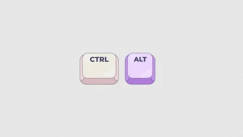 Ctrl Alt keyboard shortcut keys animation Stock Footage 332273702