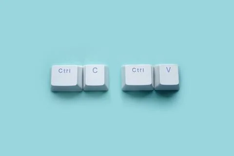 Ctrl C, Ctrl V keyboard buttons, copy and paste key shortcut isolated on a bl Stock Photos