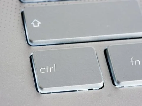 Ctrl - Control key on silver laptop keyboard Stock Photos