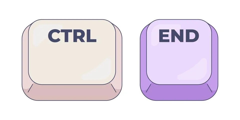 Ctrl End computer keyboard shortcut Stock Illustration