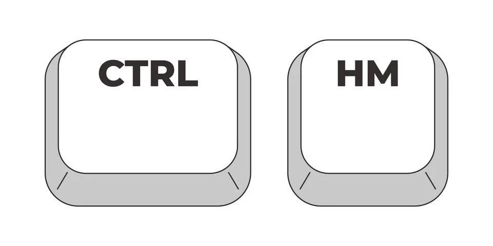 Ctrl Home grayscale keyboard hotkey Stock Illustration
