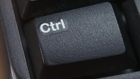 Ctrl Key or Control Key on Desktop Keyboard Pressed by Finger Hand Stock Footage 290469684