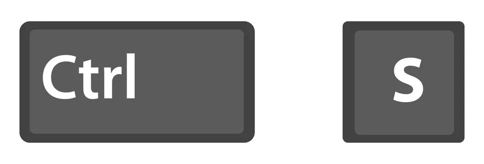 Ctrl S key icon on white background. keyboard shortcut icon for your web Stock Illustration