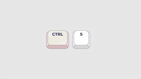 Ctrl S letter keyboard shortcut keys animation Stock Footage 332273775
