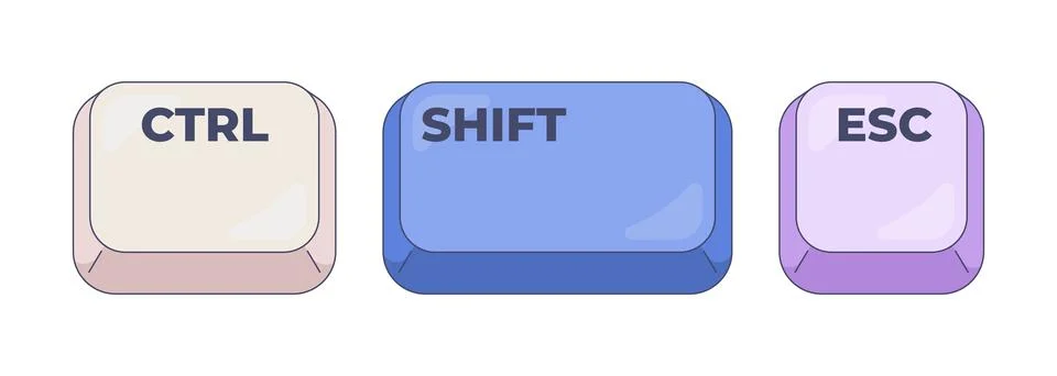 Ctrl Shift Esc computer keyboard shortcut Stock Illustration
