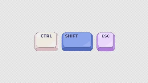 Ctrl Shift Esc keyboard shortcut keys animation Stock Footage 332273701