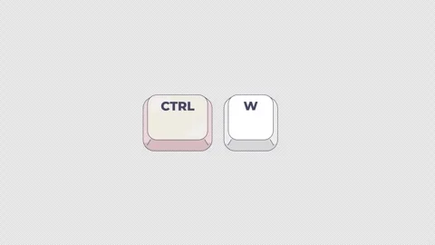 Ctrl W letter keyboard shortcut keys animation Stockbeeldmateriaal 332273764