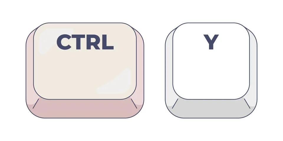 Ctrl Y letter computer keyboard shortcut Illustrazione stock