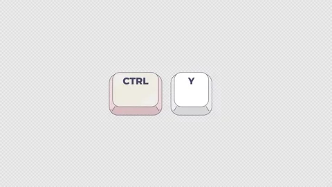 Ctrl Y letter keyboard shortcut keys animation Stockbeeldmateriaal 332273752