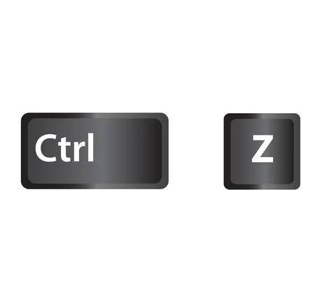 Ctrl Z key icon on white background. keyboard shortcut icon. Illustrazione stock