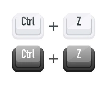 Ctrl Z Keyboard key. Shortcut keys. Hotkeys undo the last committed action Illustrazione stock