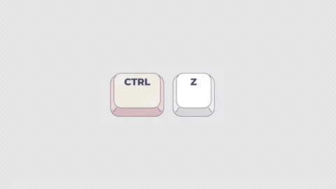 Ctrl Z letter keyboard shortcut keys animation Stockbeeldmateriaal 332273745