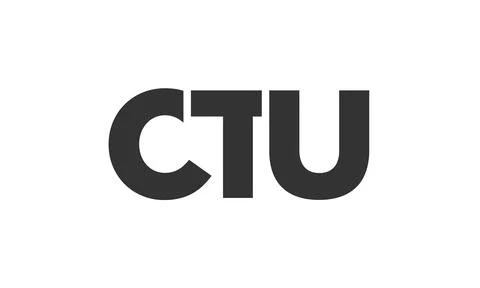 CTU logo design template with strong and modern bold text. Initial based ve.. Stock Illustration