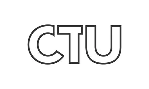 CTU logo design template with strong and modern bold text. Initial based ve.. Stock Illustration