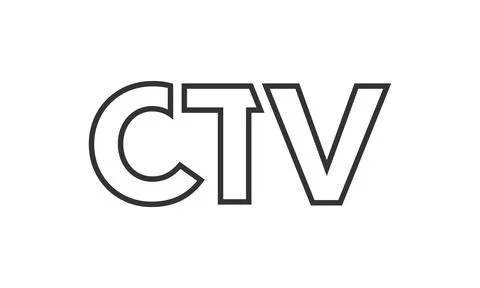 CTV logo design template with strong and modern bold text. Initial based ve.. Stock Illustration