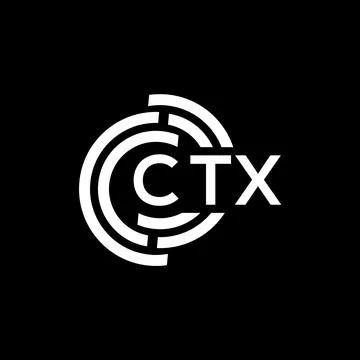 CTX letter logo design on black background. CTX creative initials letter logo Stock Illustration