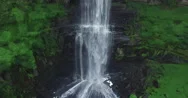 Cu Aerial Starting Low And Rising Up Past The Water Of Tequendama Falls Stock Footage