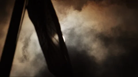 CU of American Flag in Front of the Sun HD Video Stock Footage 92086991